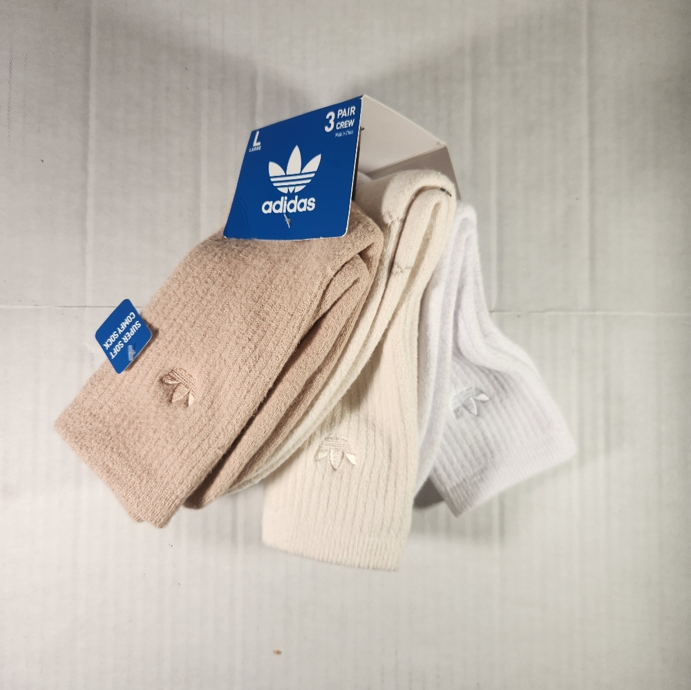 NWT Men's Adidas 3 Pairs Crew Socks - Picture 2 of 6